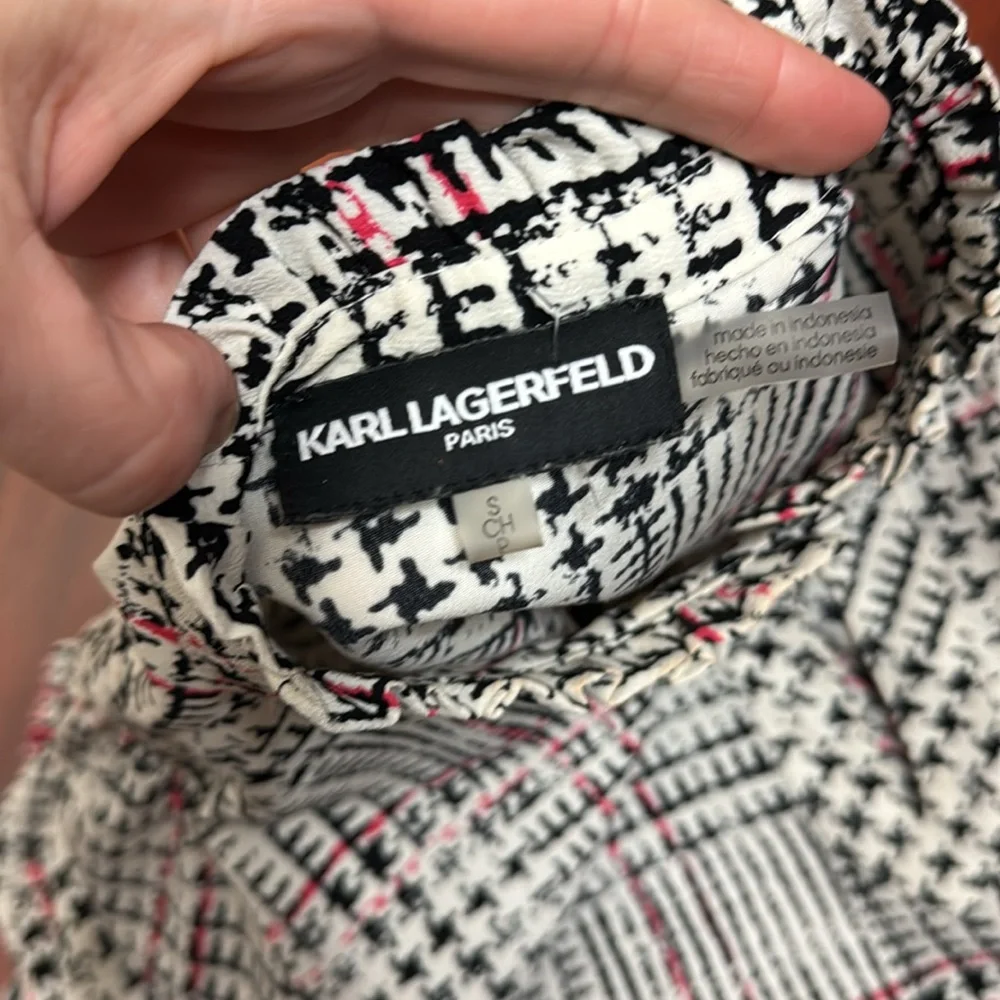 Karl lagerfield S houndstooth top women’s S - Picture 5 of 7
